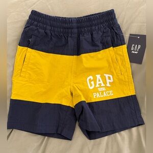 PALACE GAP Athletic Yellow and Black Shorts